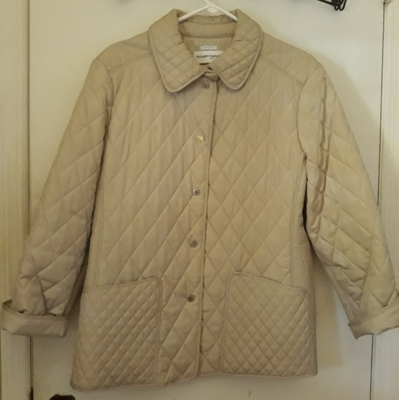Veste Manteau Femme Hilary Radley - Taille S-M - Laine Beige Avec Col Fourrure - Occasion Excellent état